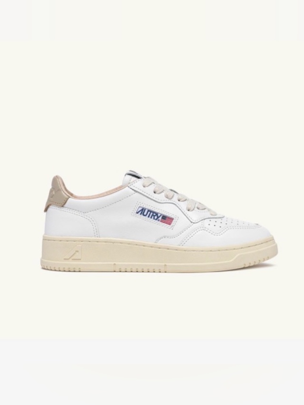 Autry Women's White & Beige Low-Top Sneakers